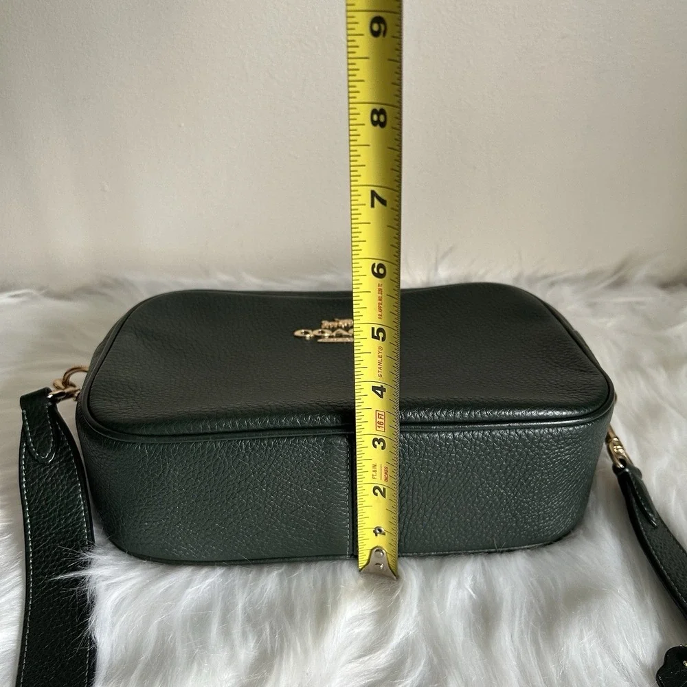 Coach Jamie Camera Bag Forest Green Pebbled Leather Crossbody Excellent - Picture 9 of 9